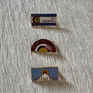 Ski souvenir pins - set of 3